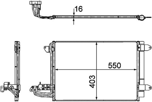 Audi VW A/C Condenser (w/ Receiver Drier) 1K0820411Q - Behr Premium 351301041